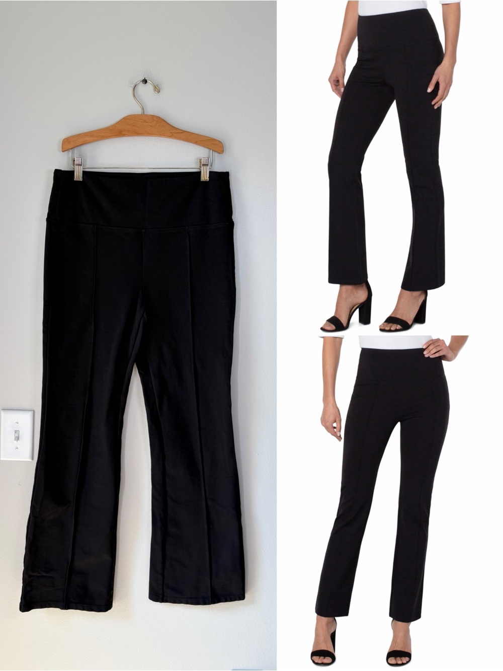 Liverpool Black Stretch Pearl Full Length Flare Slacks Comfortable Career Office